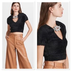 Worn once 🖤 ALEXANDER WANG Crystal Knot V Neck Top M  $695